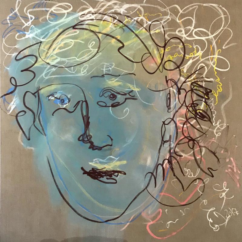 The Bird Looking Like the Writer, 2018, oil on linen, 170 cm x 170 cm