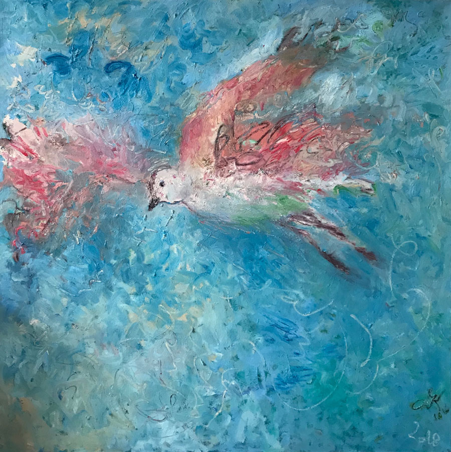 Like a Bird, 2018, oil on linen, 170 cm x 170 cm