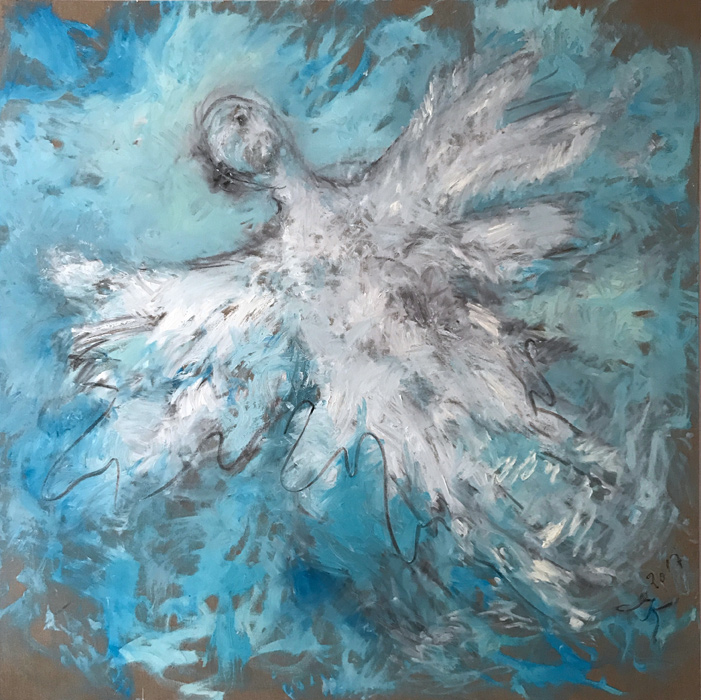 Floating Up In the Sky Again, 2018, oil on linen, 170 cm x 170 cm