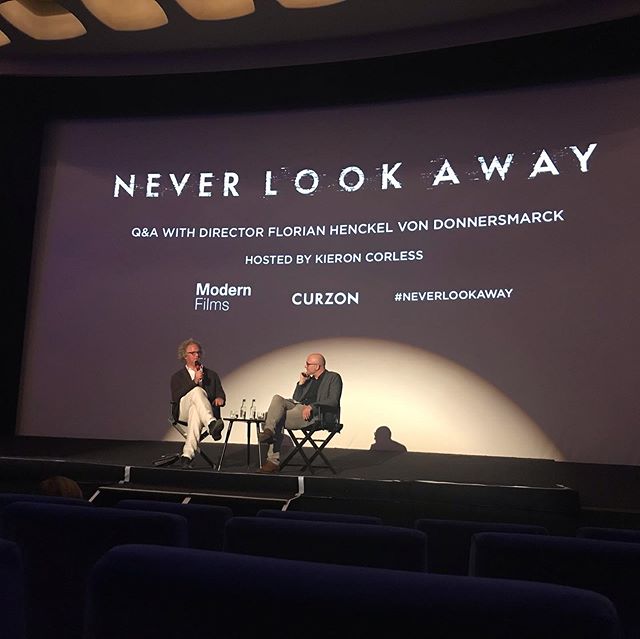 I loved &ldquo;Never Look Away&rdquo; the new film by Florian Henkel von Donnersmarck, inspired by the life of the painter Gerhard Richter  Here he is at @curzoncinemas in Mayfair after the presentation of his film. It was fascinating to hear him at 