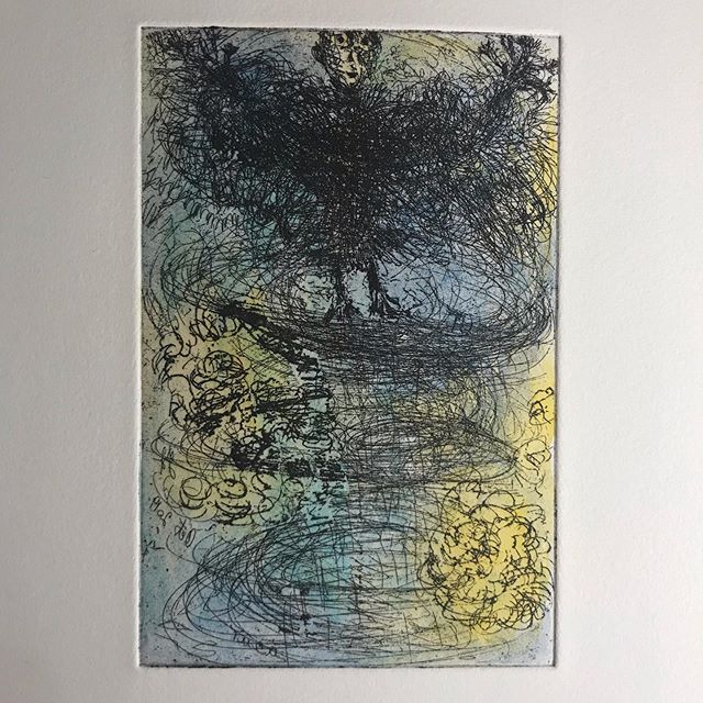 My Father&rsquo;s Visit #etching #watercolour #printmaking #printmakersofinstagram #morleycollege @morley_college @morleyprint #worksonpaper #artcollector #contemporaryart #contemporaryartcurator contemporaryart collector #contemporaryartist