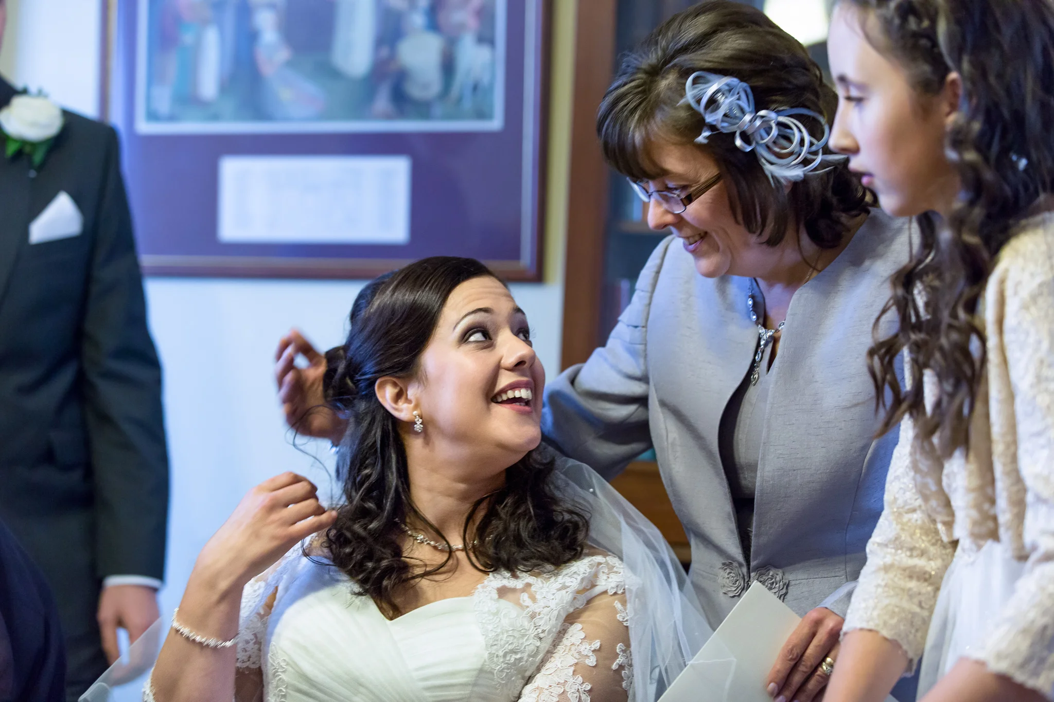 bridge and groom at church wedding in manchester