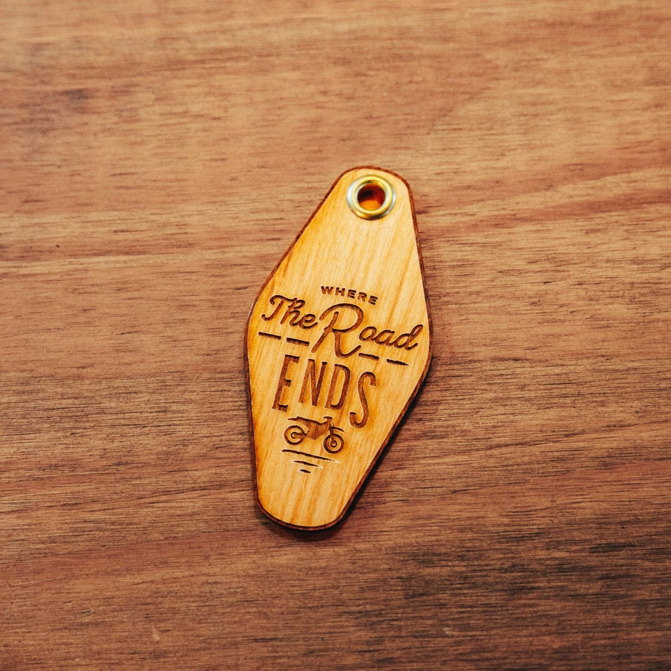 Dual Sport Life Wooden Key Tag