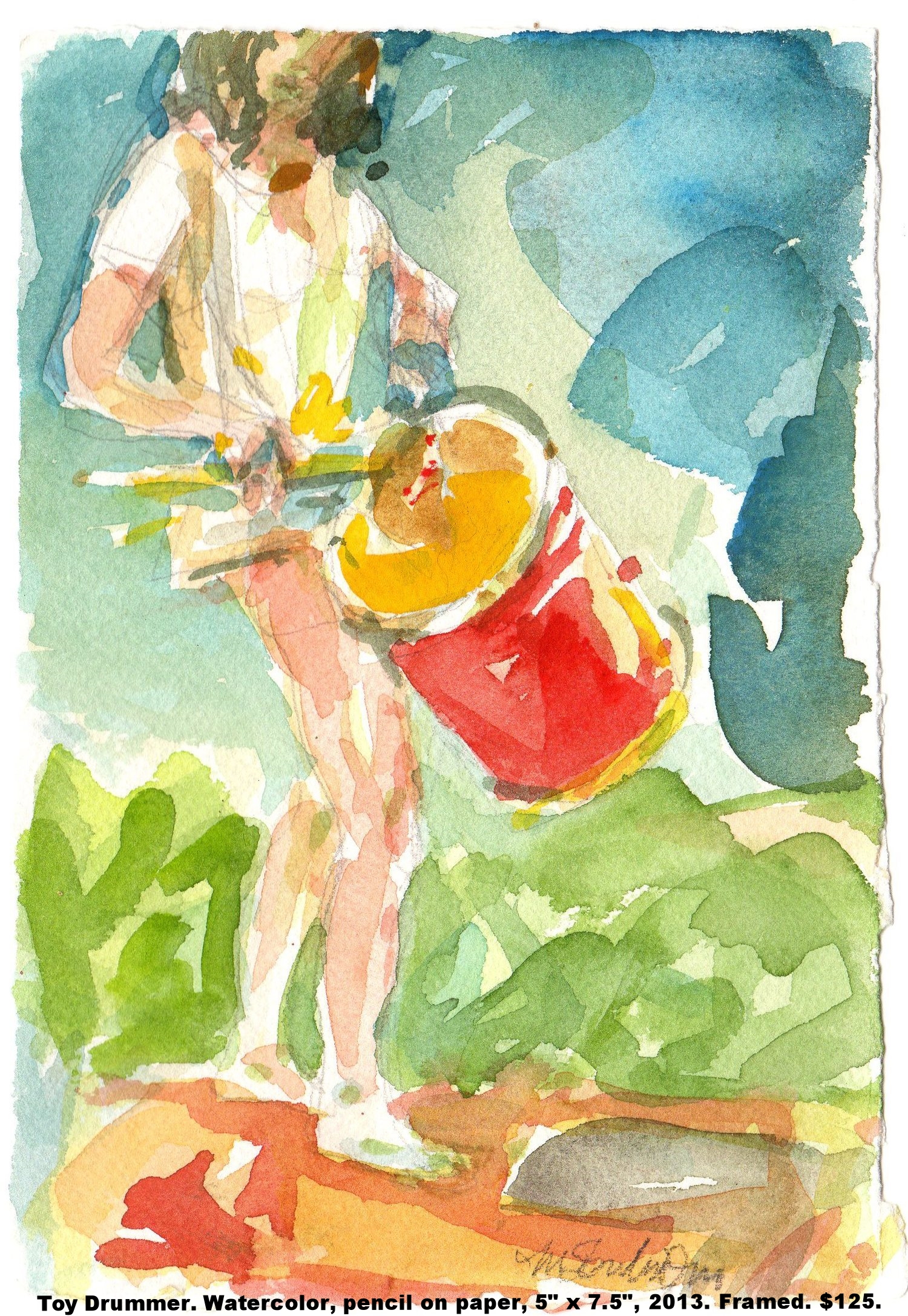 43 Fred Wise Toy Drummer Watercolor and pencil on paper 5 in x 7.5 in 2013.jpg