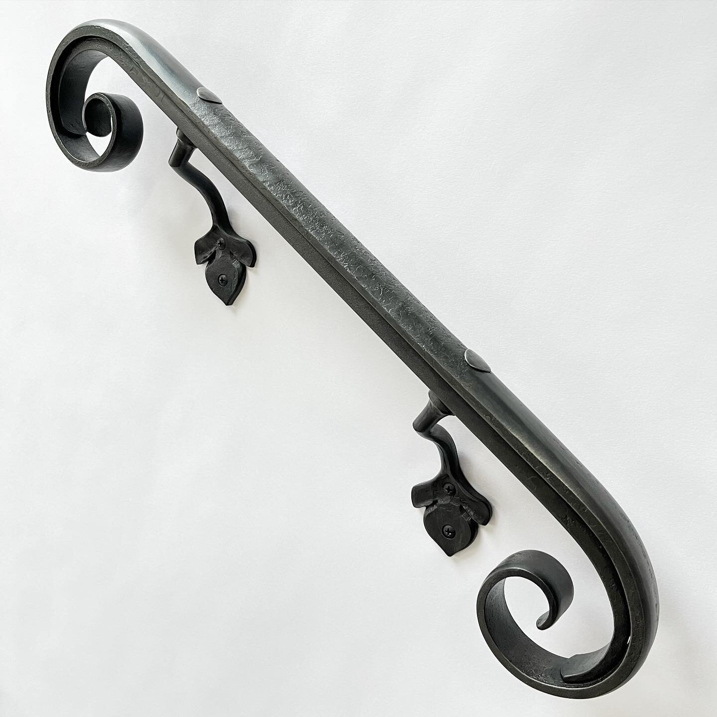 Wall mounted grab rails. Simple, clean, tight, honest &ndash;with a suggestion of gothic allure. 

#railing #railingdesign #grabrail #railings #handrail #blacksmith #madeindetroit #forged #blacksmithing