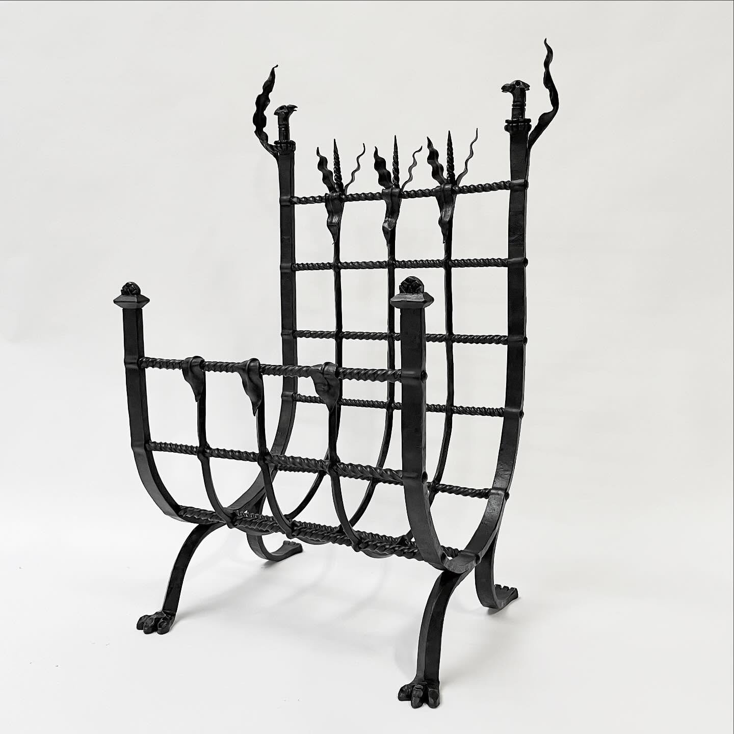 We&rsquo;ve been wanting to make a wood rack (log basket) for a while. The form was a bit more challenging than we would have expected, but that may be because of all the bells and whistles we packed in. The twisted horizontal bars pass through slot 