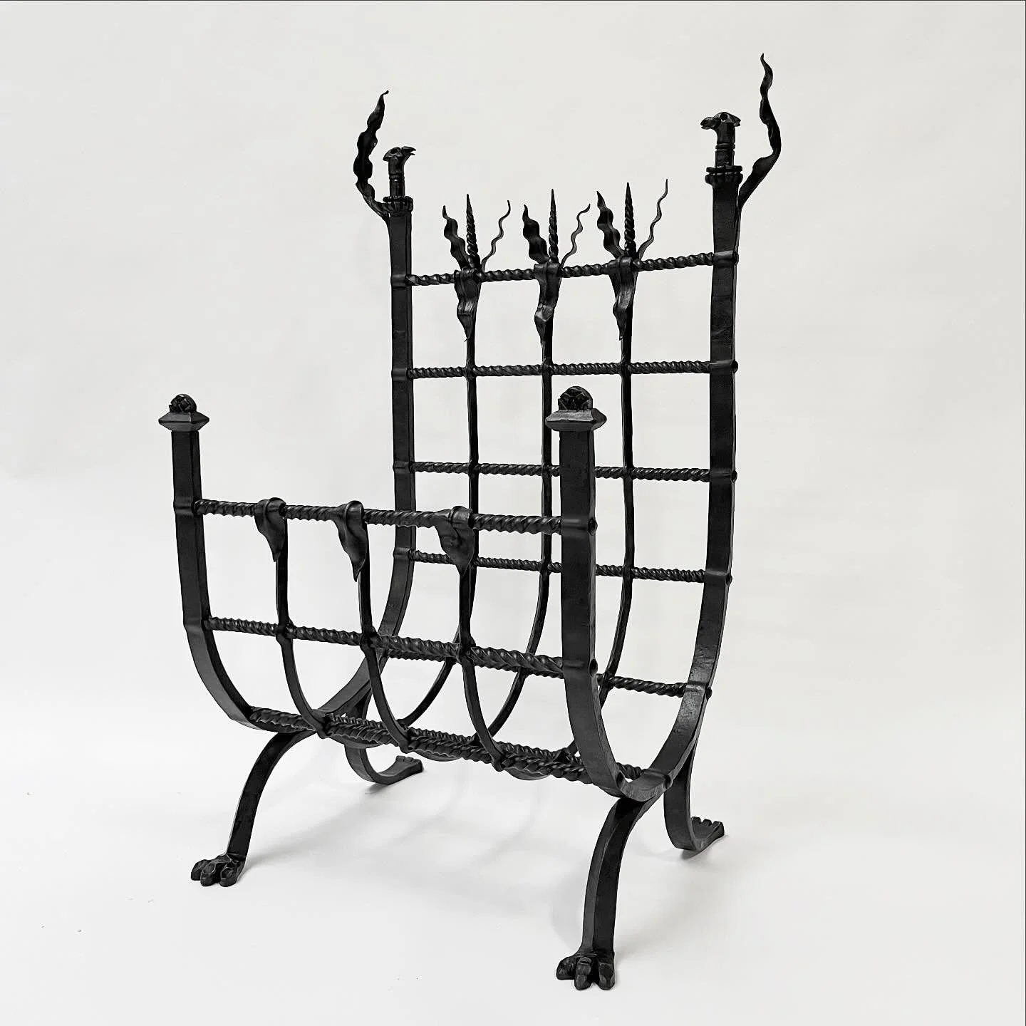 We&rsquo;ve been wanting to make a wood rack (log basket) for a while. The form was a bit more challenging than we would have expected, but that may be because of all the bells and whistles we packed in. The twisted horizontal bars pass through slot 