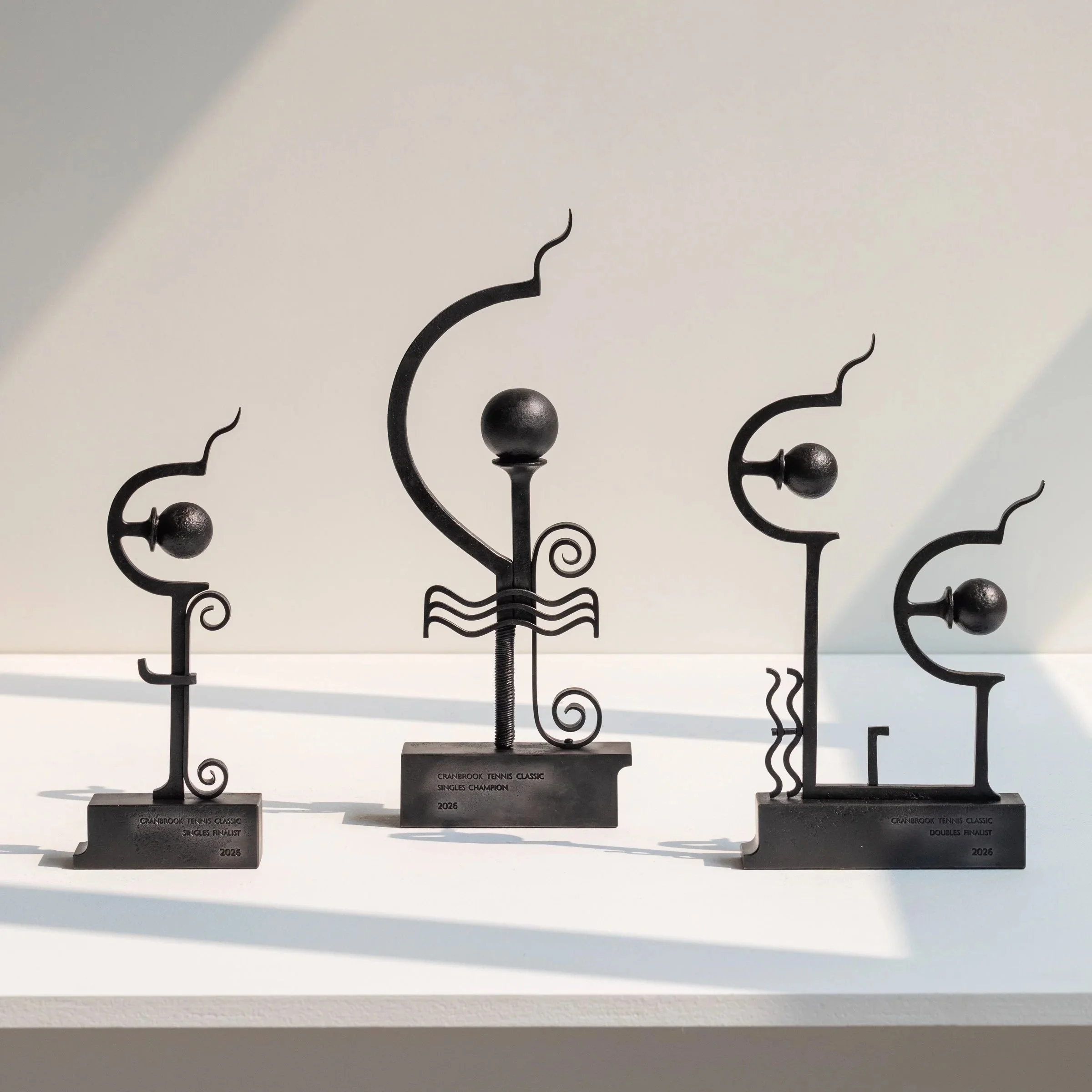 Trophies produced by Smith Shop for the Cranbrook Tennis Classic in Collaboration with Ian McDonald