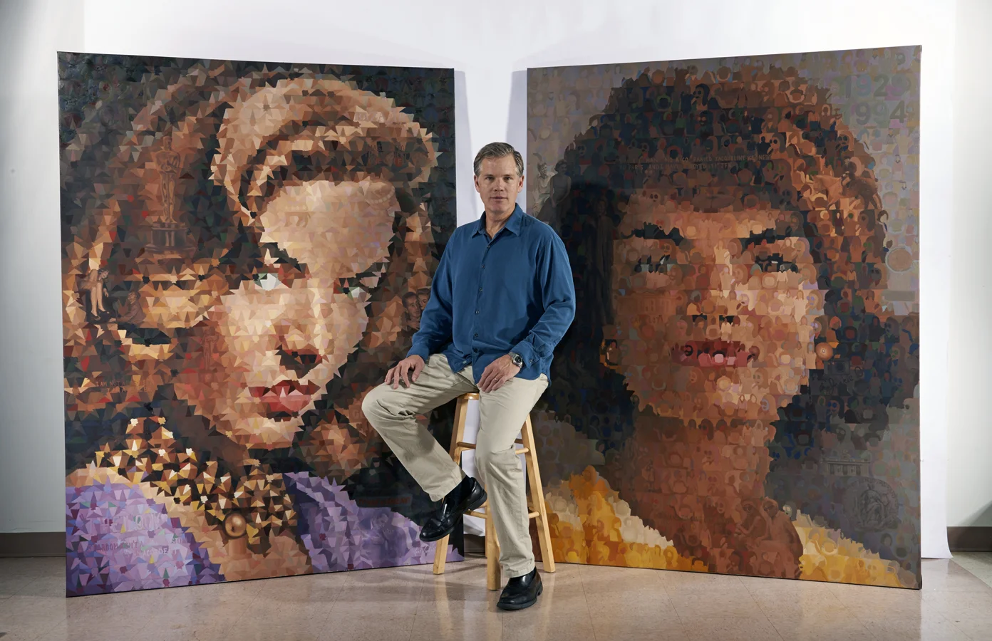 Karl Soderlund with his Iconic Symbol paintings