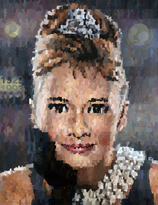 Audrey Hepburn, 60" x 80"