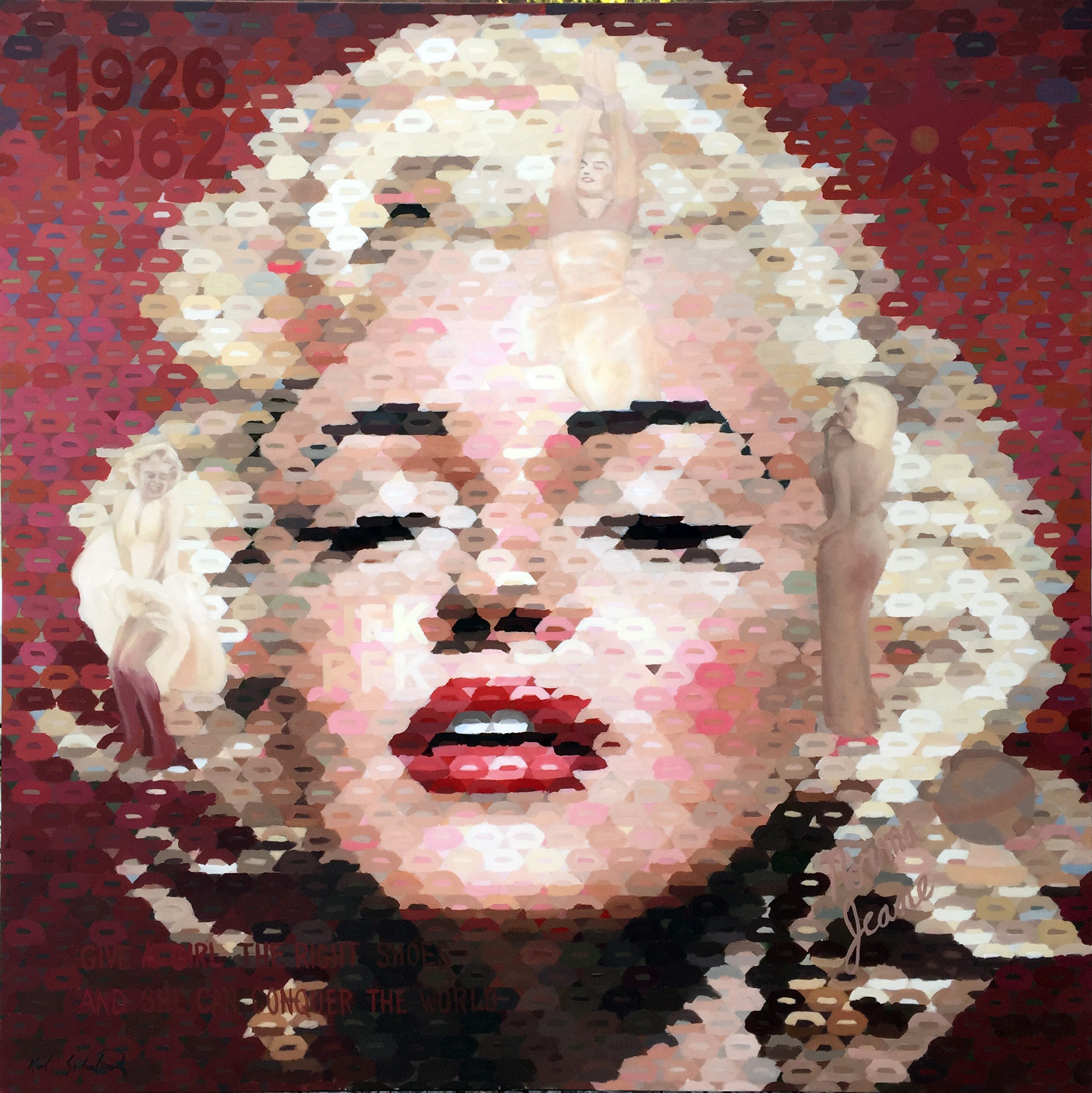 Marilyn Monroe with Red, 56" x 56"