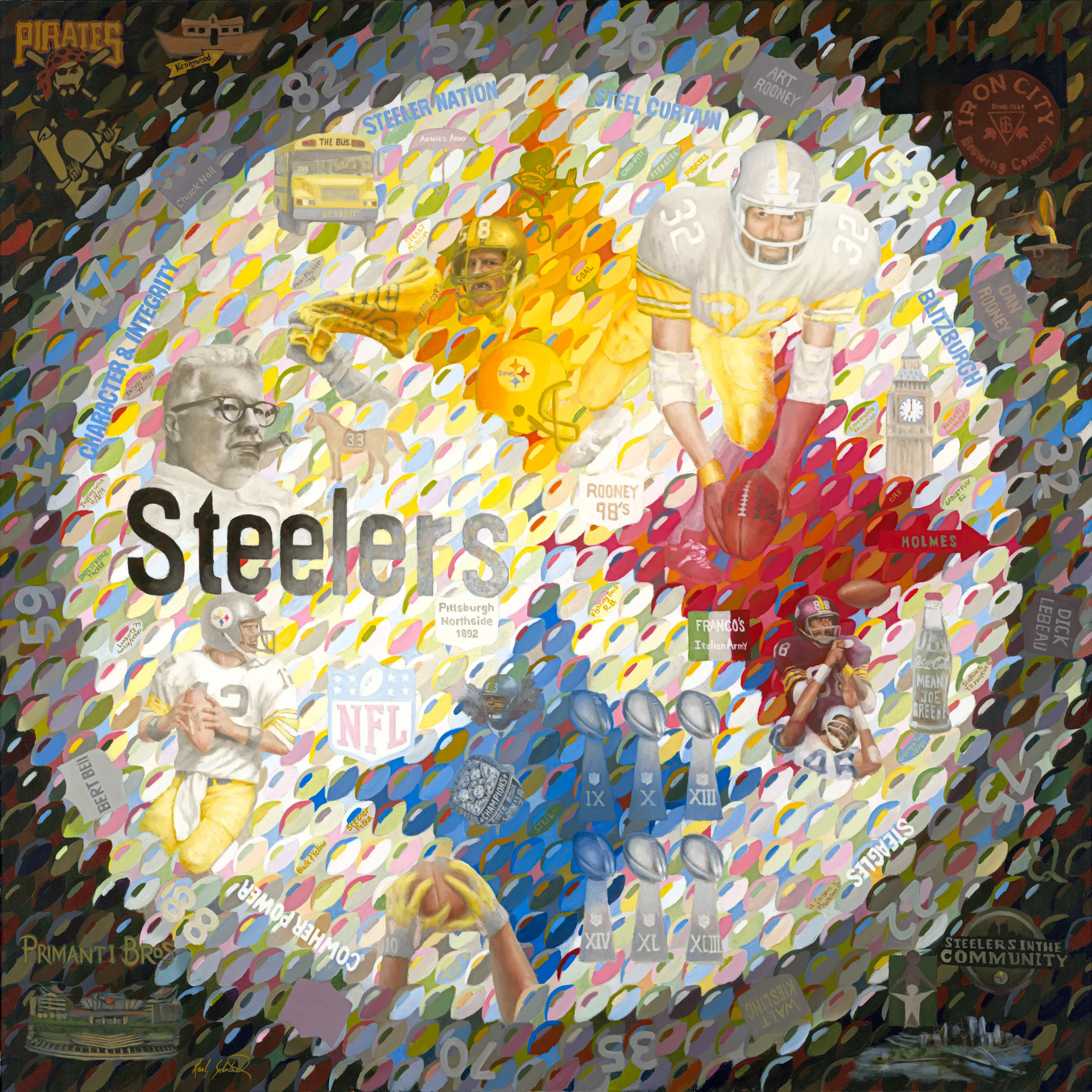 Go Steelers, Oil on canvas, 60" x 60"