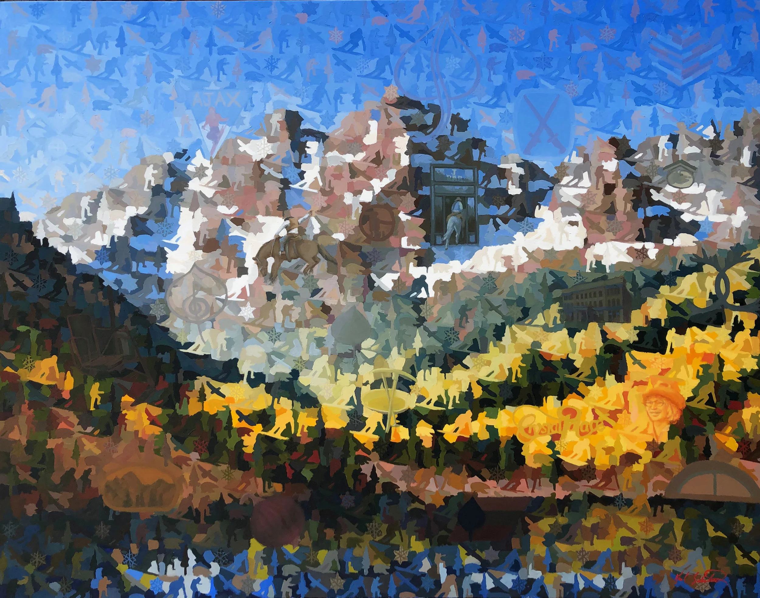 Aspen, Maroon Bells, Oil on Linen, 56" x 44"
