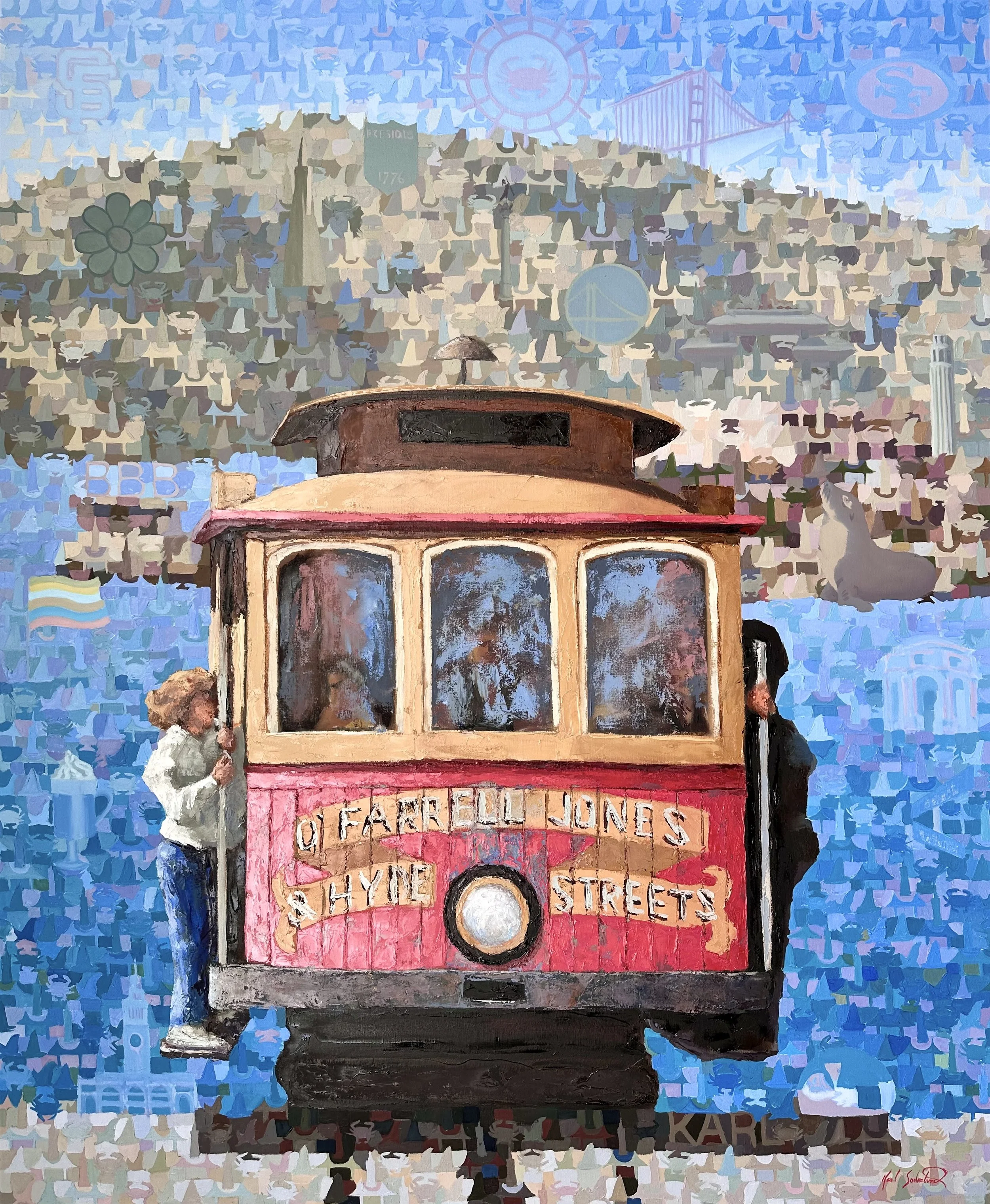 San Francisco Trolly, Oil on Linen, 46" x 56"