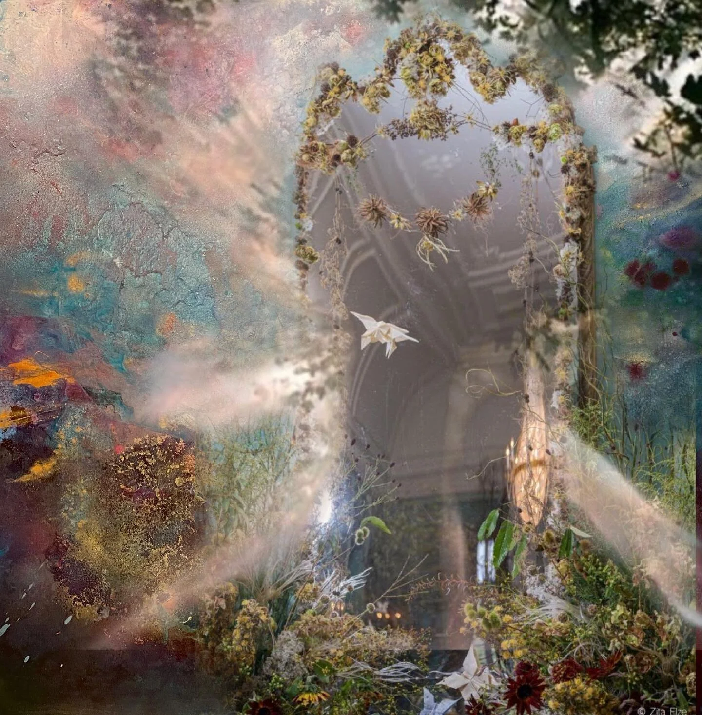 Playing and planning with new ideas 💡 #art #artist #wip #create #newwork #etheral #etheral_moods #portals #dream #dreamland #painting #fineart