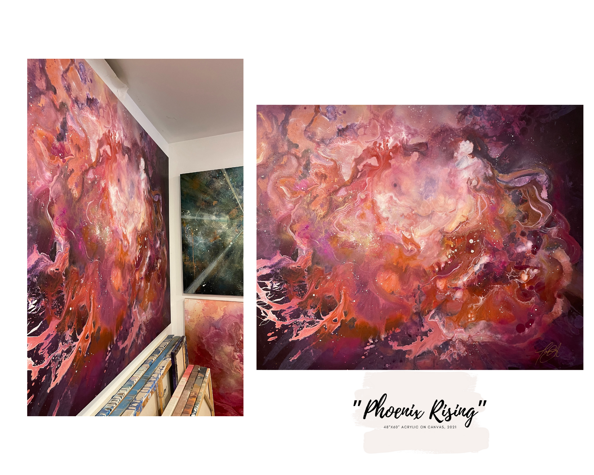 "Phoenix Rising" 48"x60" Acrylic on Canvas, 2021