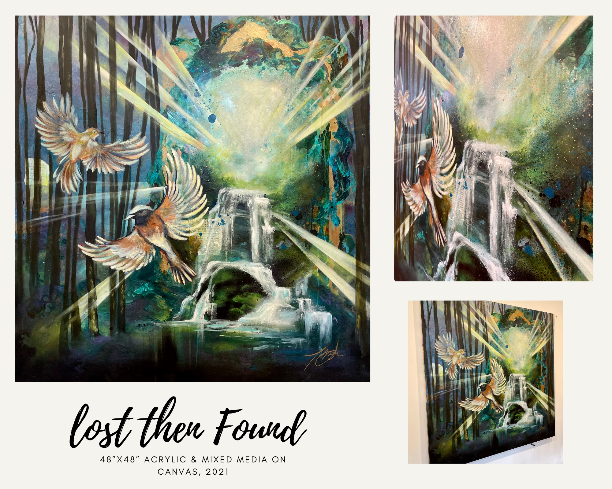 "Lost Then Found" 48"x48" Acrylic on canvas, 2021, $5,500
