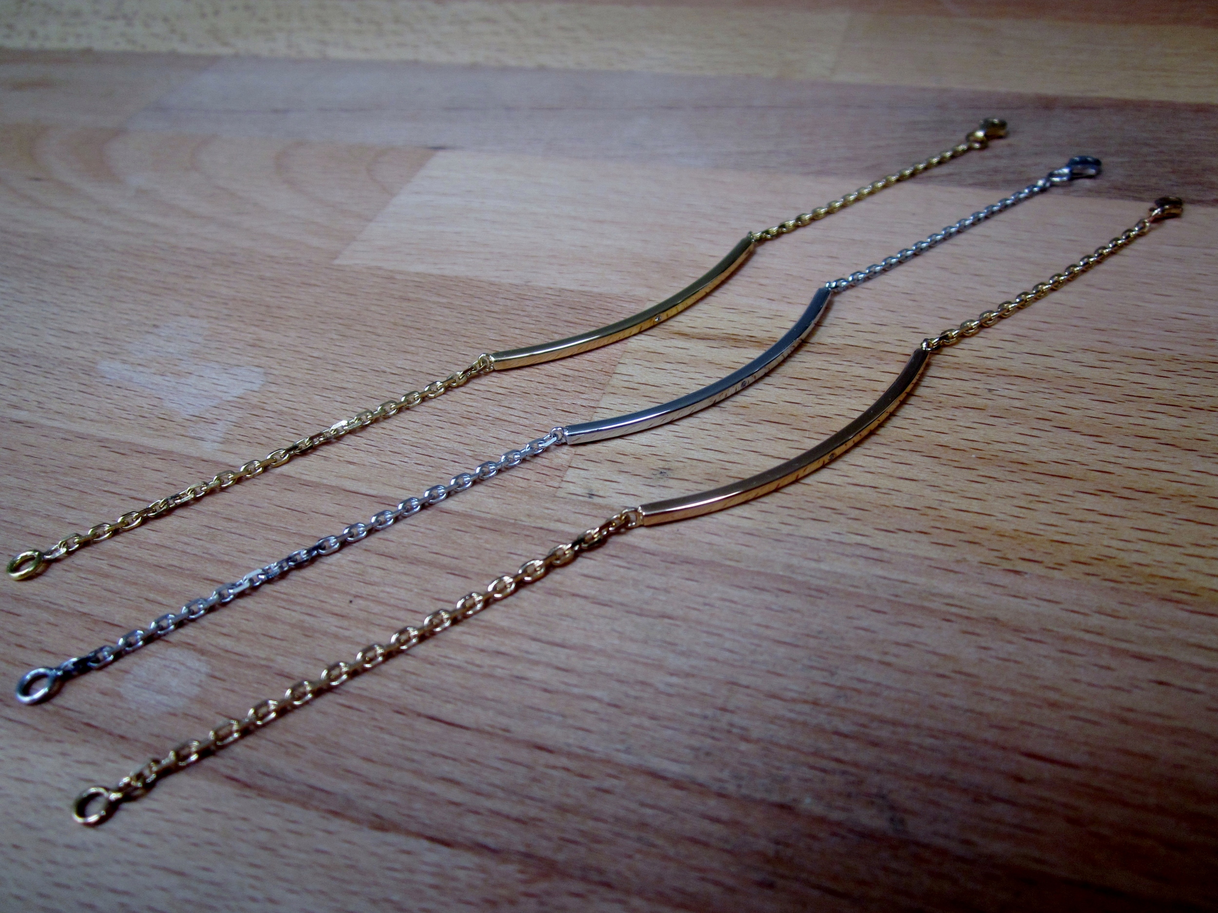 Bracelets or jaune, blanc & rose 18k, diamants.