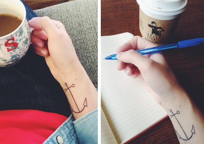 A new kind of ink in my life. (And apparently I'm always drinking coffee.)