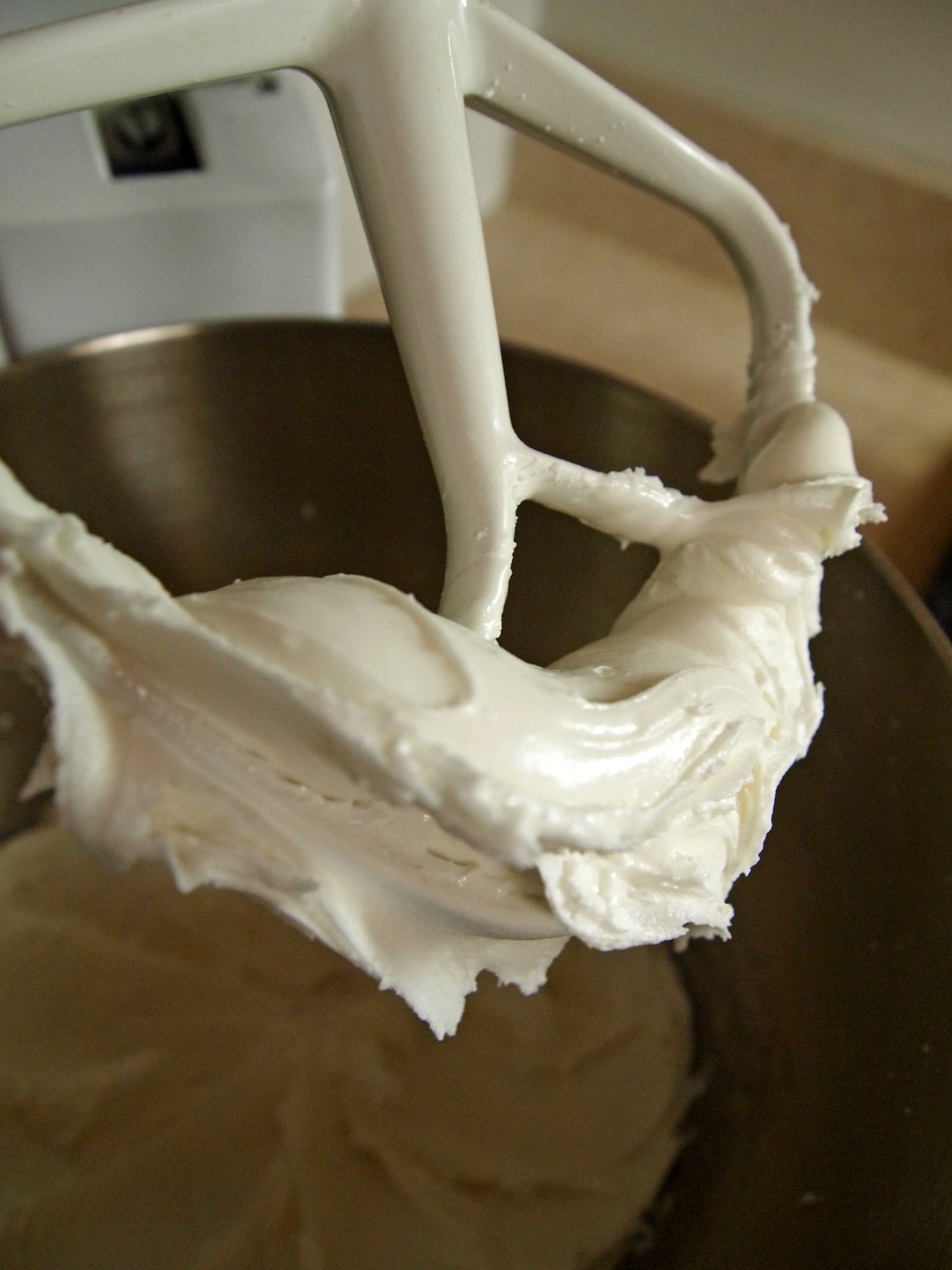 This icing should look like caulk, and hold its shape.
