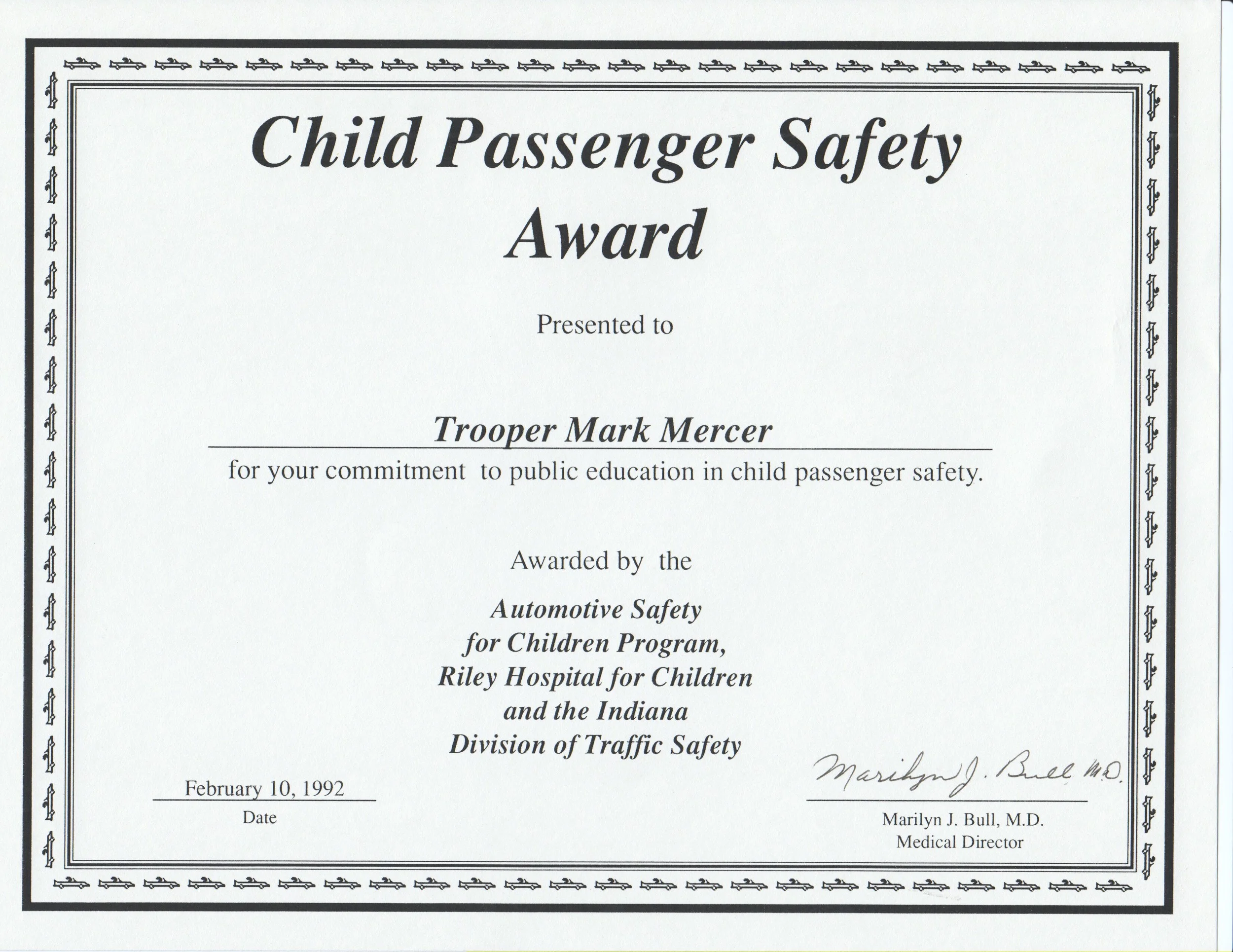 child passenger safety award1992.jpg