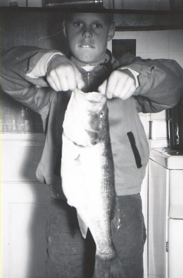 Mark and 18 and a half inch 3 and a half lb bass April 19 1963.jpg