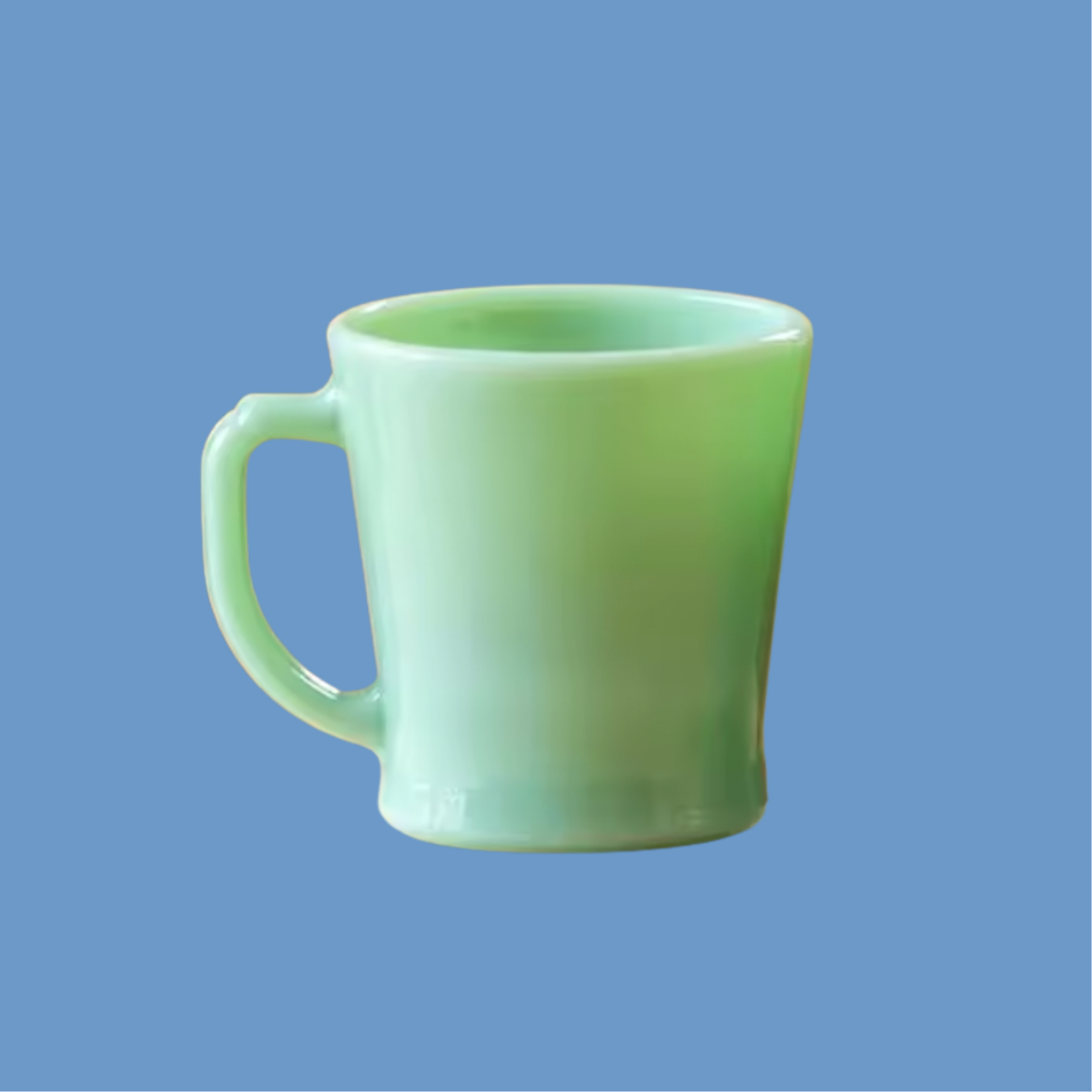 GREEN MILK GLASS MUG