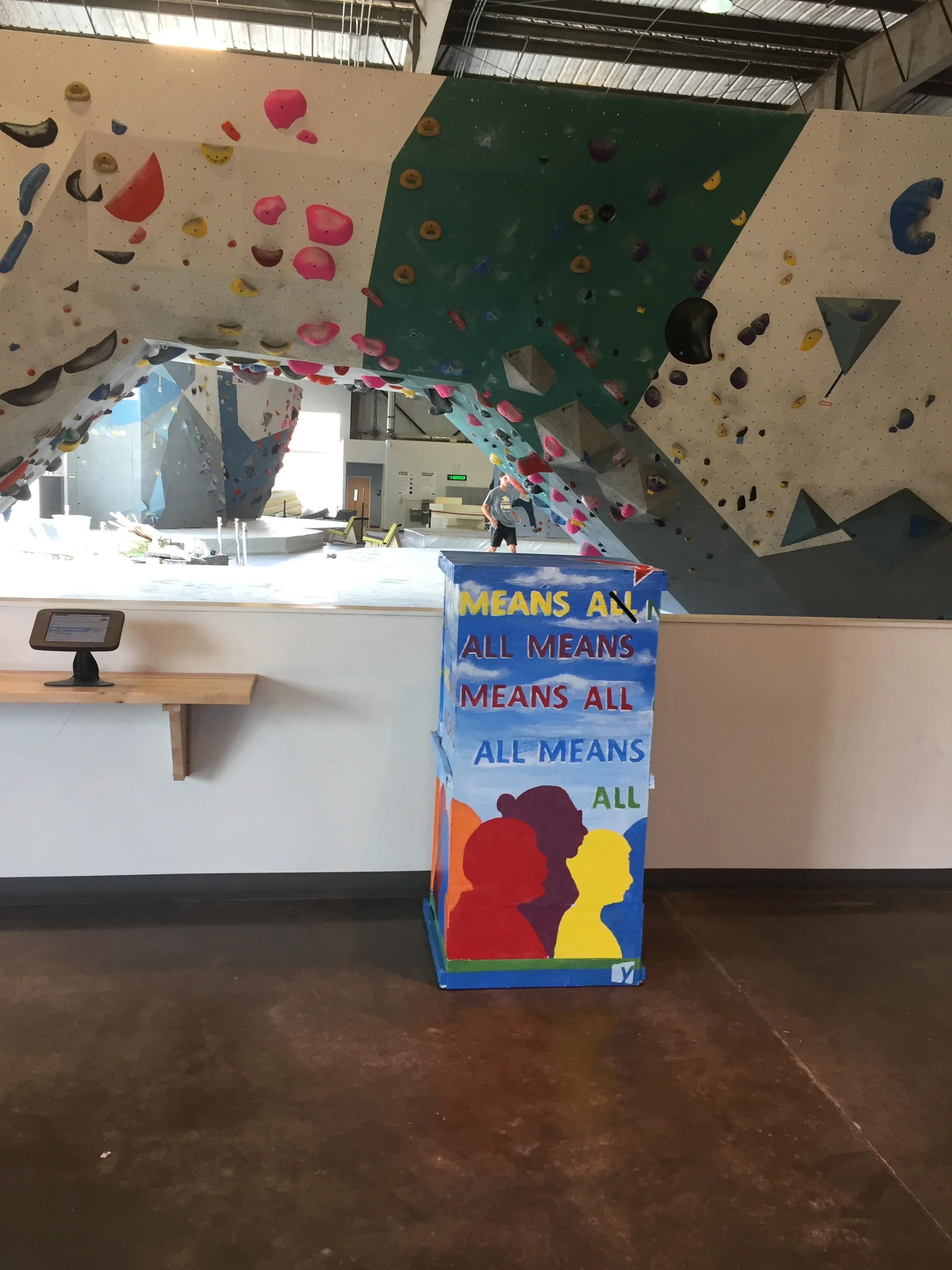 All Means All Box Special Ed student project st Momentum Gym, Silver St Houston, Tx