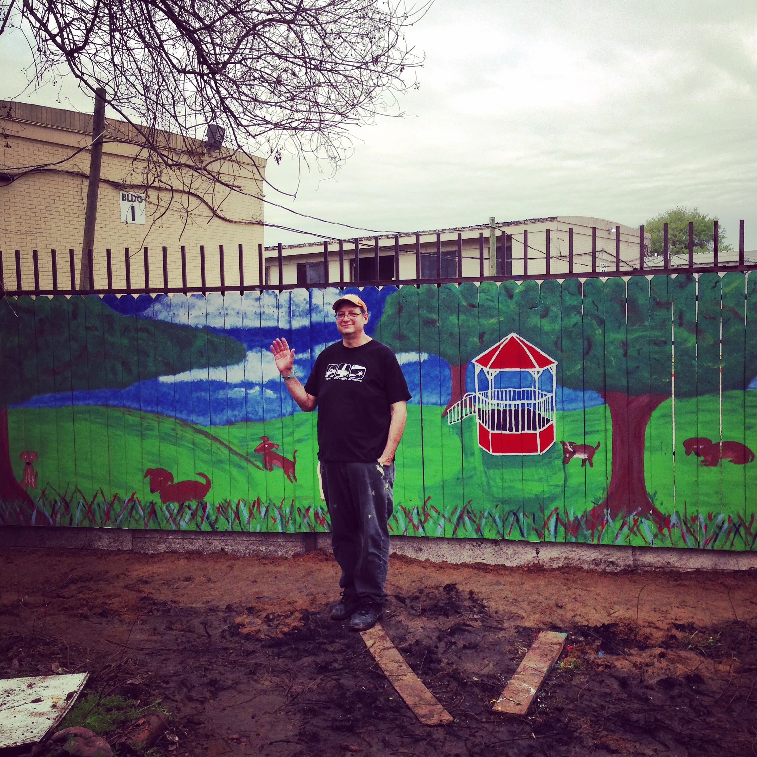 Barrio Dog Mural , student service project. Lawndale St Houston Texas