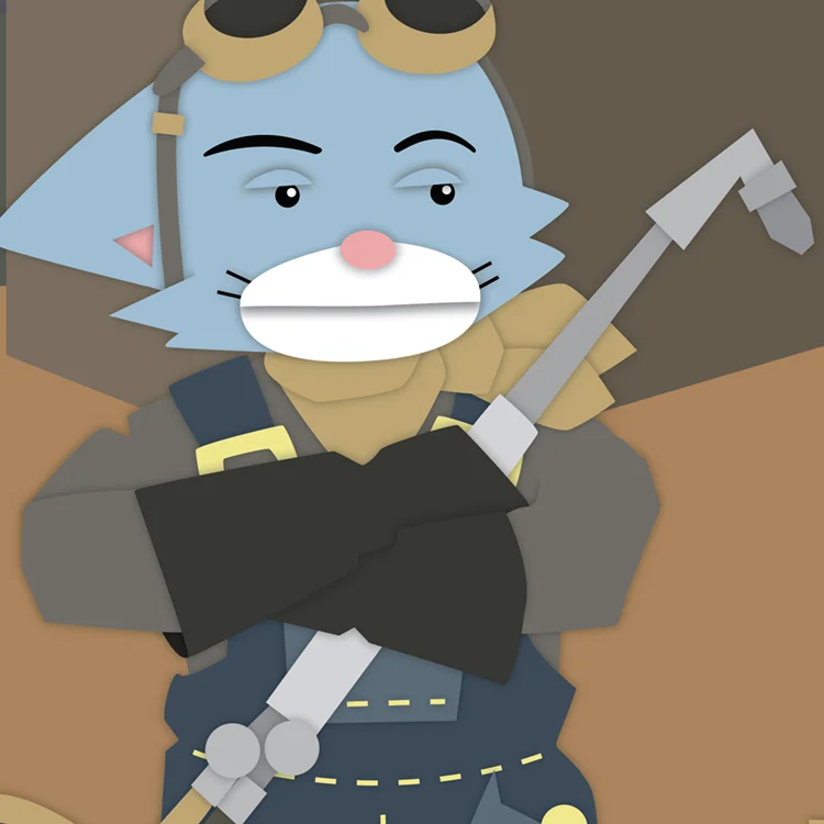  Detail of the feline Matajuro. 