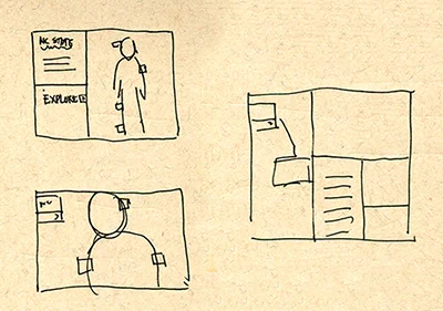 Tablet thumbnail sketches.