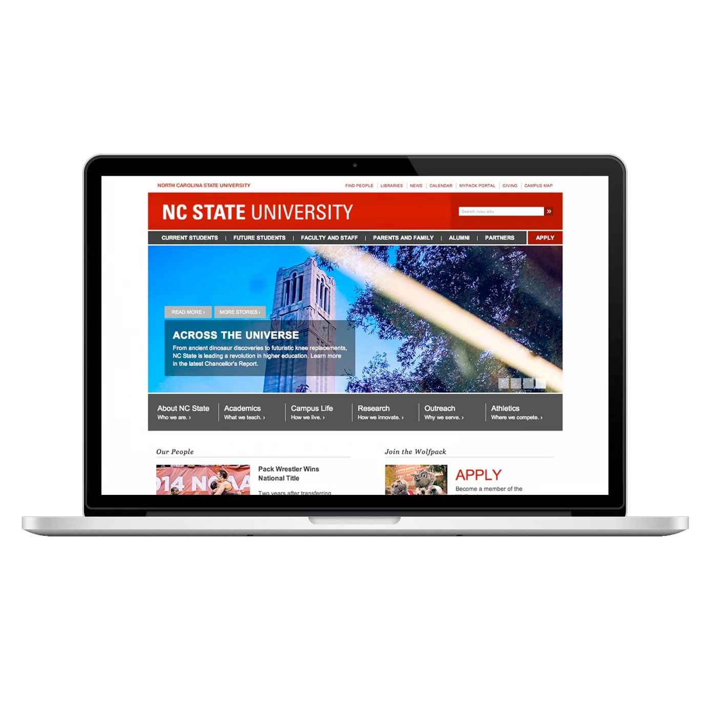 Homepage Story: A feature story and a long-term brite on ncsu.edu ensure that the report gets noticed by a wider audience through our most visible platform: the Web.