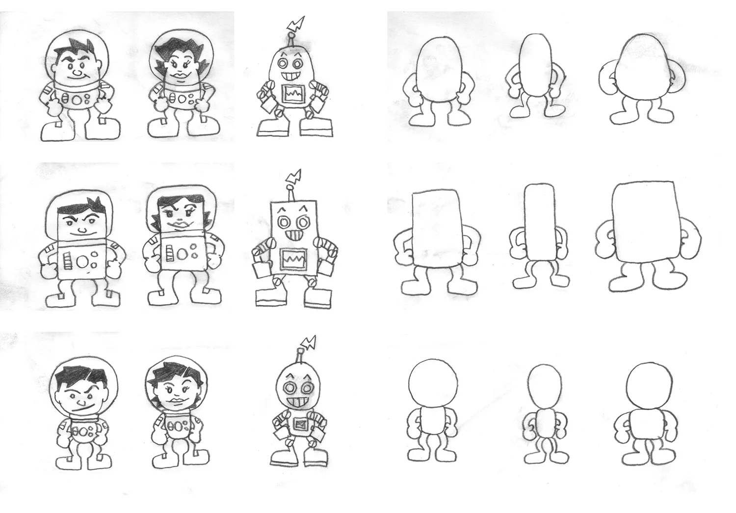 Various body types and their basic shapes when broken down.