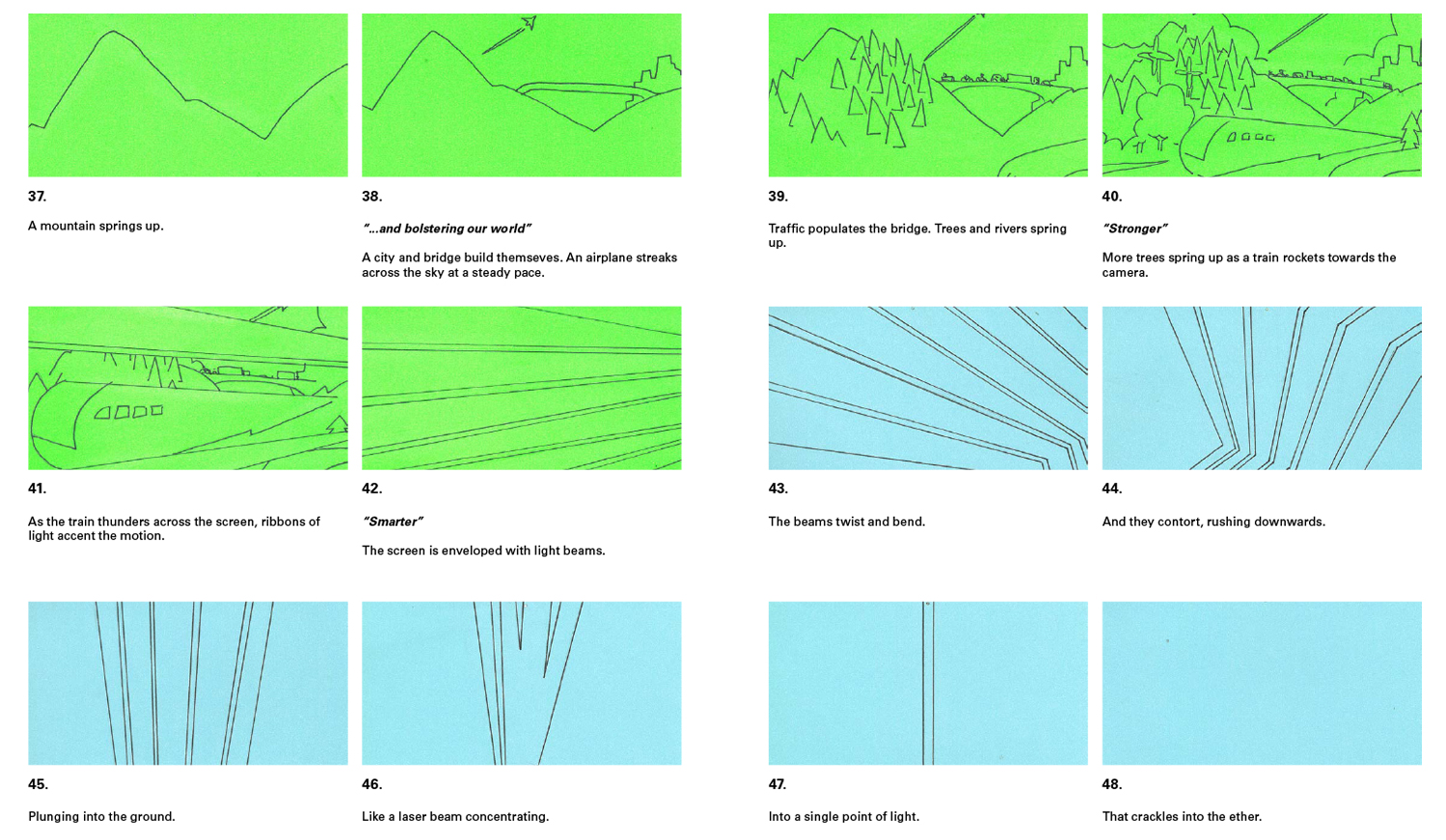 Storyboard was hand drawn and scanned into the computer to produce the animatic.