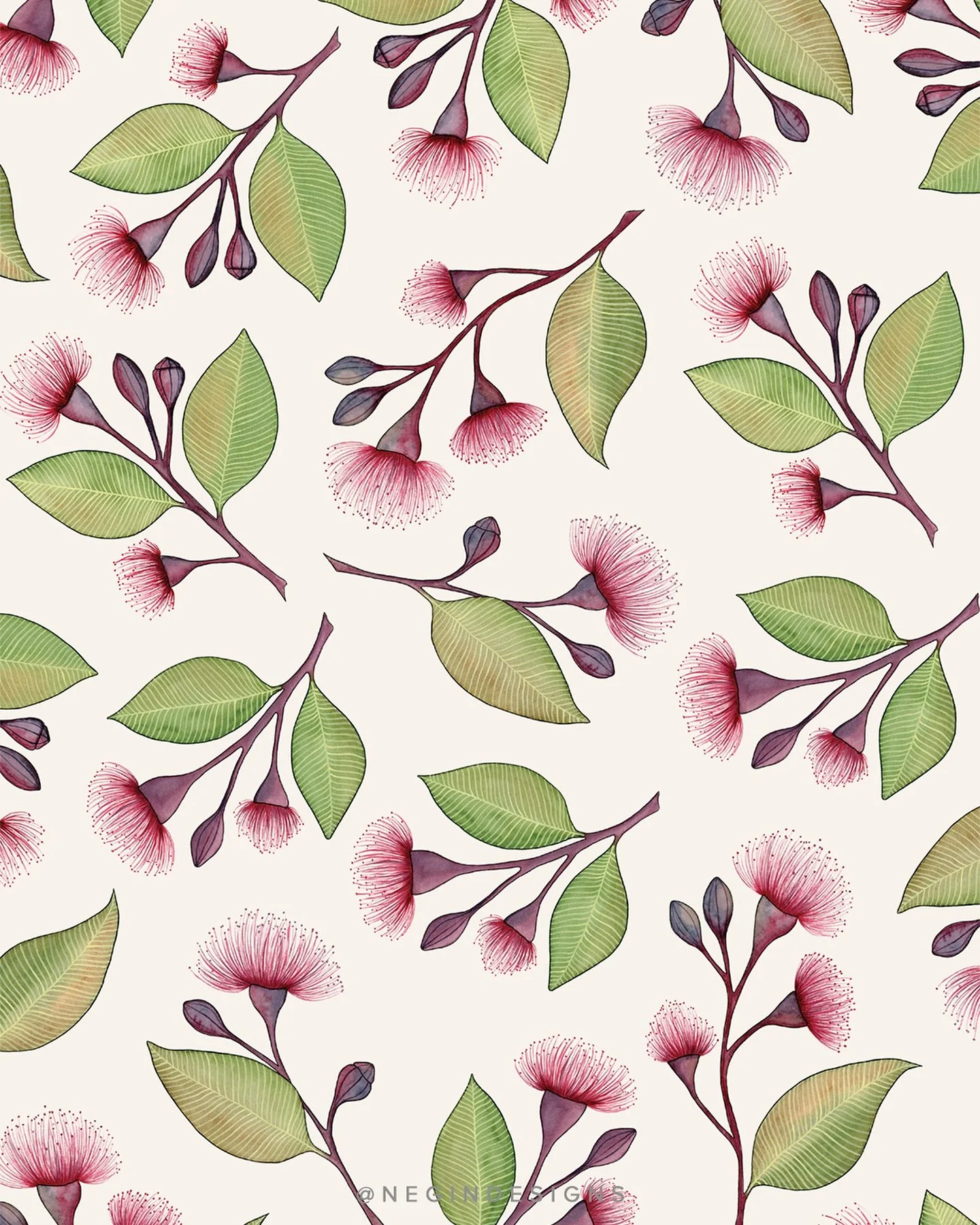 My tossed flowering gum pattern 🌿✨ Capturing the vibrant energy of our beautiful native flora. This pattern is perfect for fabrics or home decor, and is available in my Spoonflower shop! Link in bio to explore more.
.
@spoonflower #spoonflowerfabric