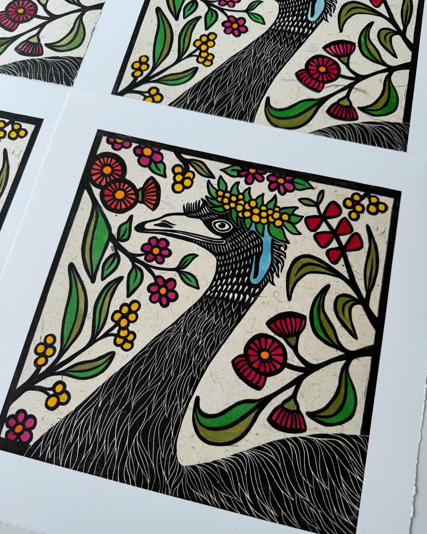 🖼️ Exciting news! I have two piecs in the upcoming Warringah Prinmakers Annual Exhibition 🎉, including my latest linocut, &ldquo;The Emu Queen&rdquo;. This exhibition is a wonderful showcase of diverse printmaking talent, feature works from artists
