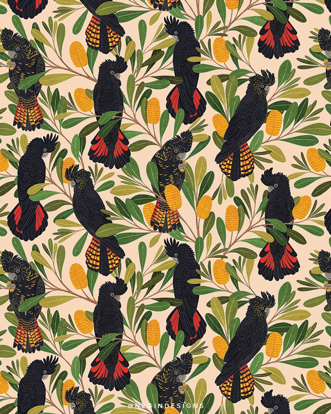 Friday feels: cockatoos being dramatic, banksias minding their business. A very accurate summary of my week; my kids are the cockatoos and I&rsquo;m the banksia 😜

#digitalart #procreate #australianwildlife #australianbirds #sketchbook #sketchdaily 