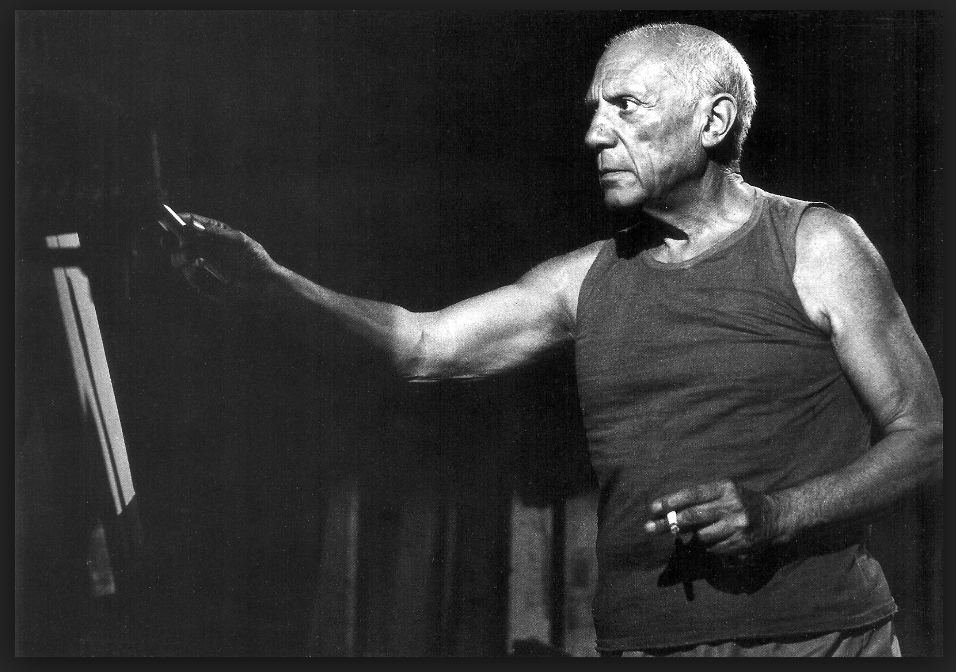 "Le Mystère Picasso", Cannes 1955 Silver gelatin print, signed, mounted on aluminium and framed 128,50 x 116,40cm / 50,4 x 45,6 inch Edition 2/7 SOLD