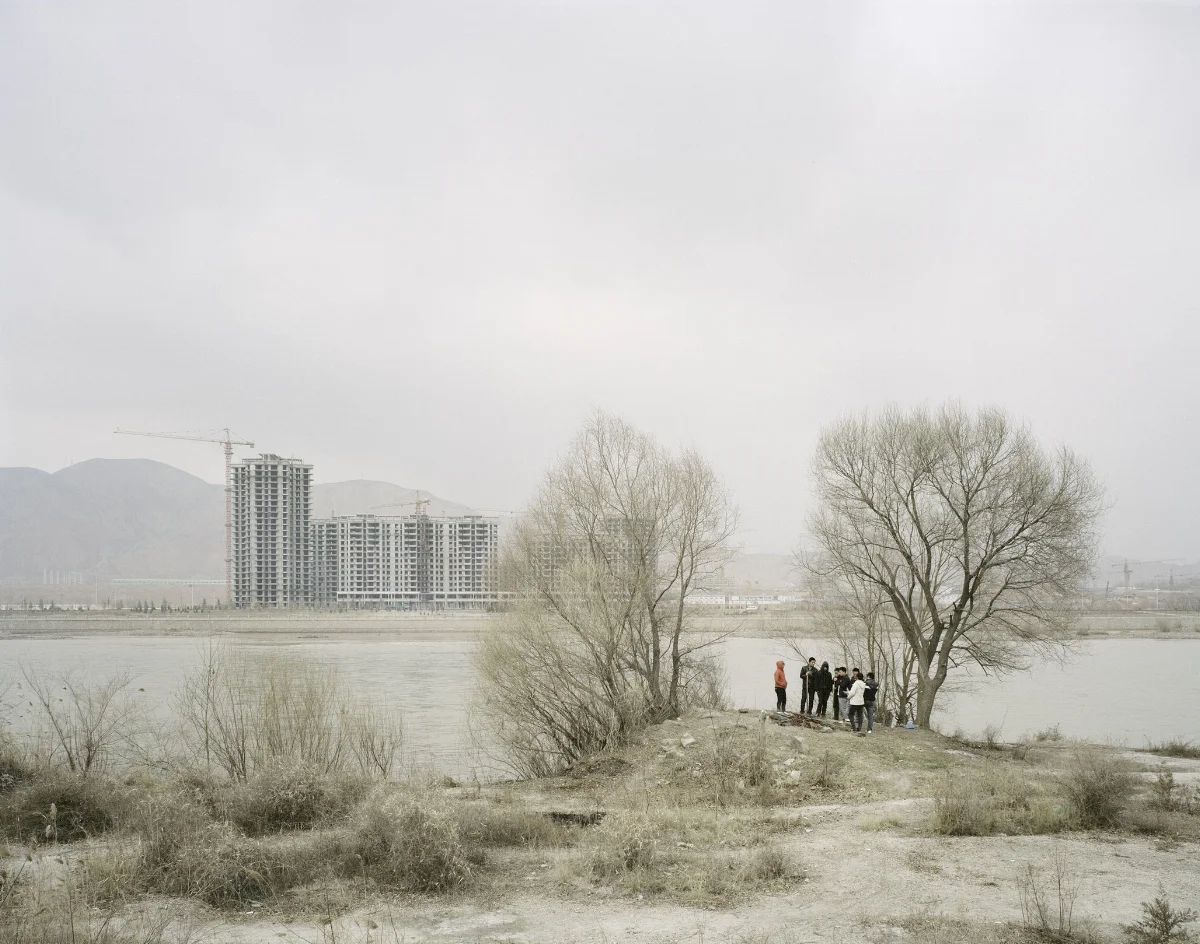People Roasting under a Tree, Gansu, 2010
