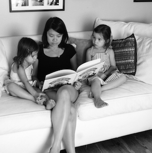 This is a photo from when my kids were very little! They loved reading then, and they still love reading now. I'm one lucky mom!