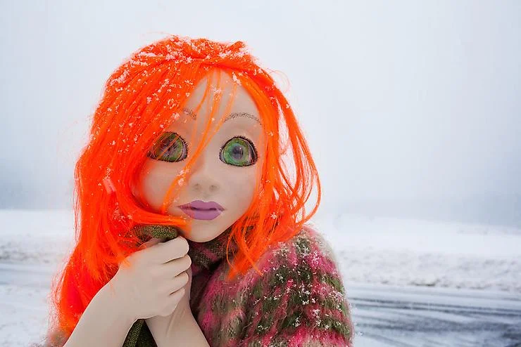"Orange Hair Snow Close Up," 2014