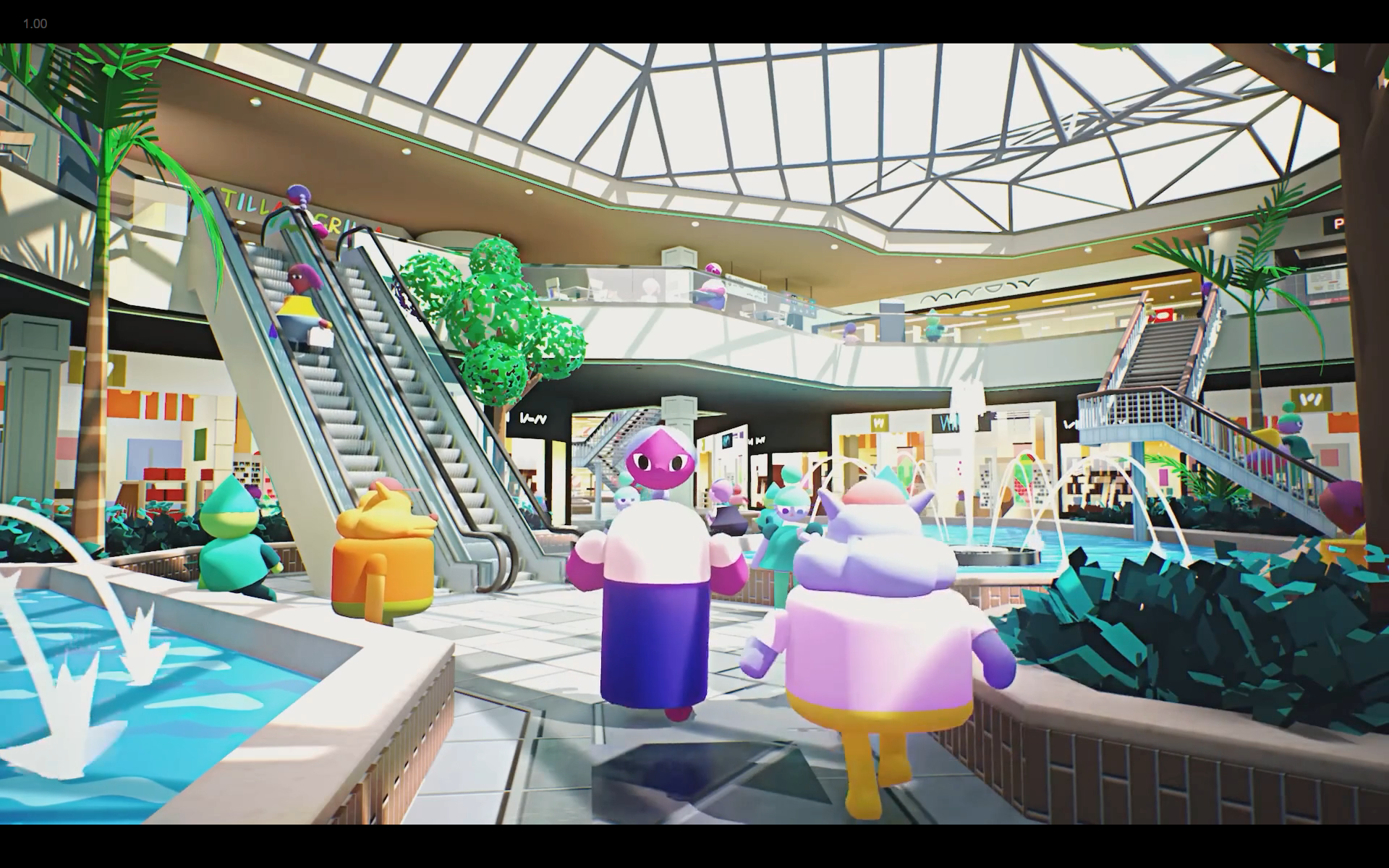  Mall ground floor model, texture  Crowd characters model, texture 