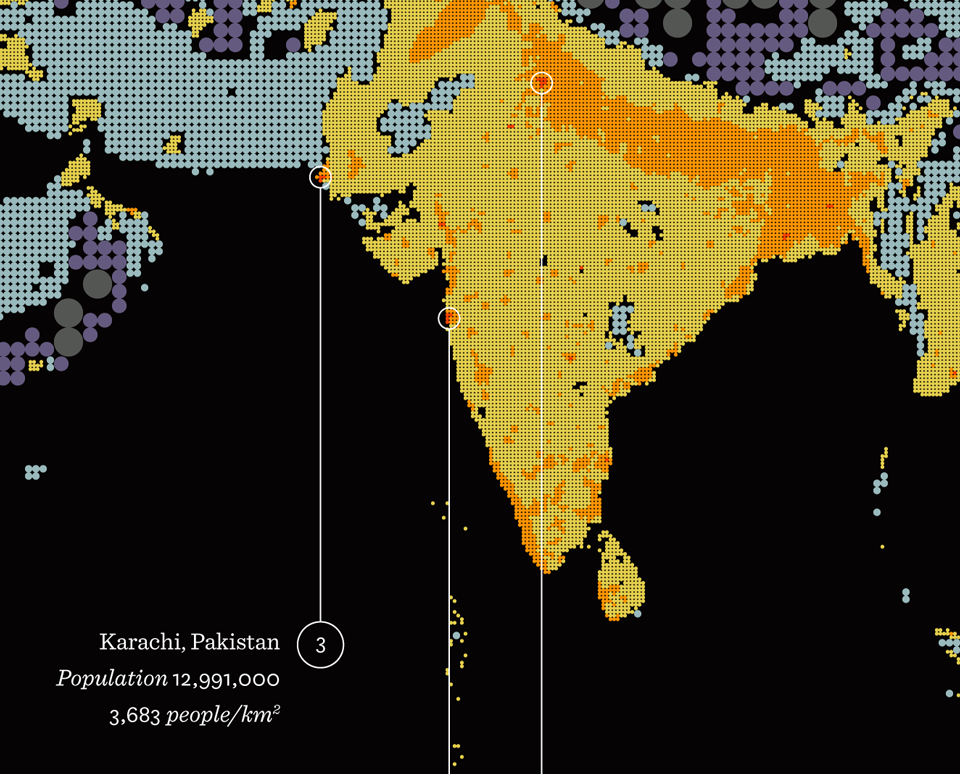 india and pakistan - dehli and karachi are second and third most populous cities