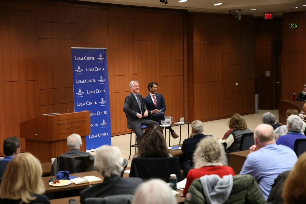 Discussion with Mike Gousha and Steven Olikara at Marquette Law School