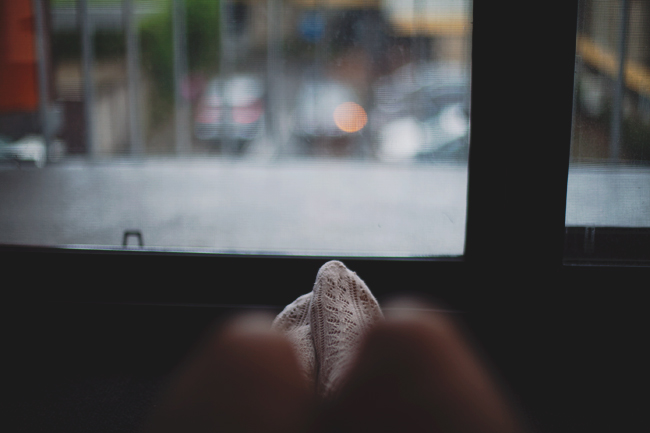 people watching, rainy days