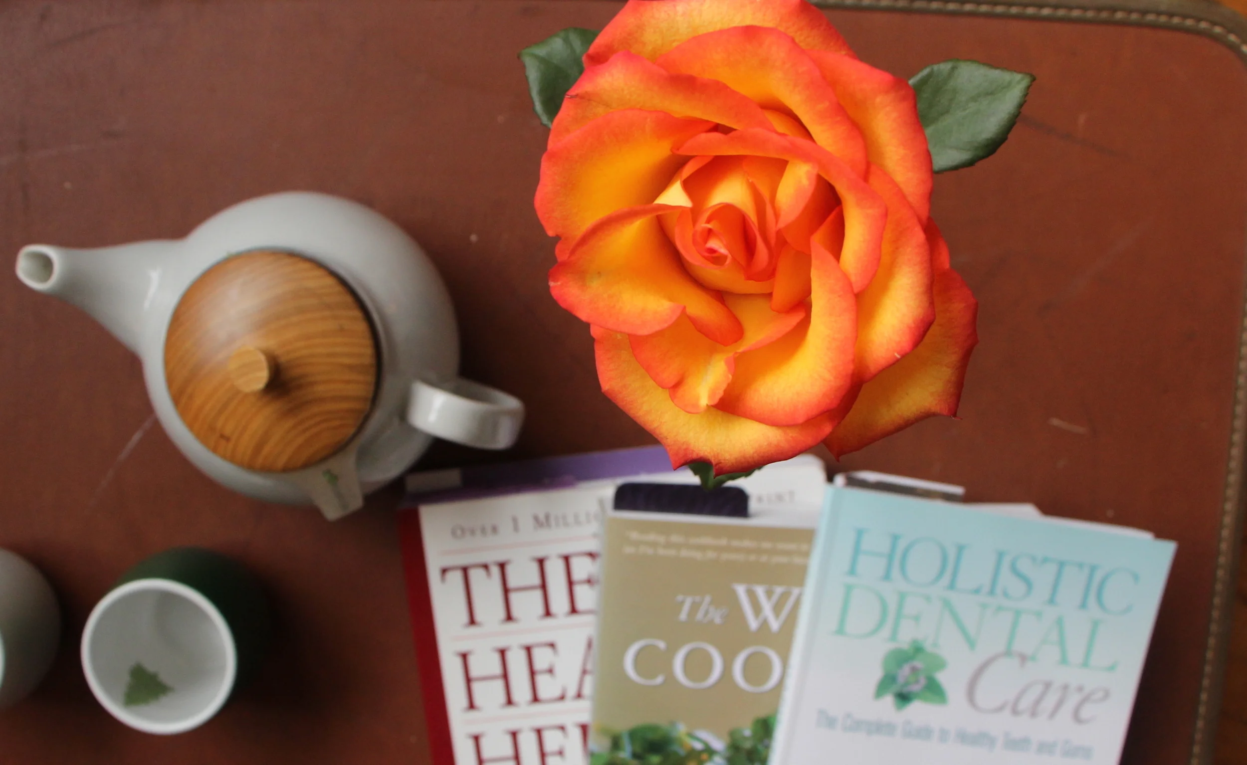 Tea, flowers and good reads. 