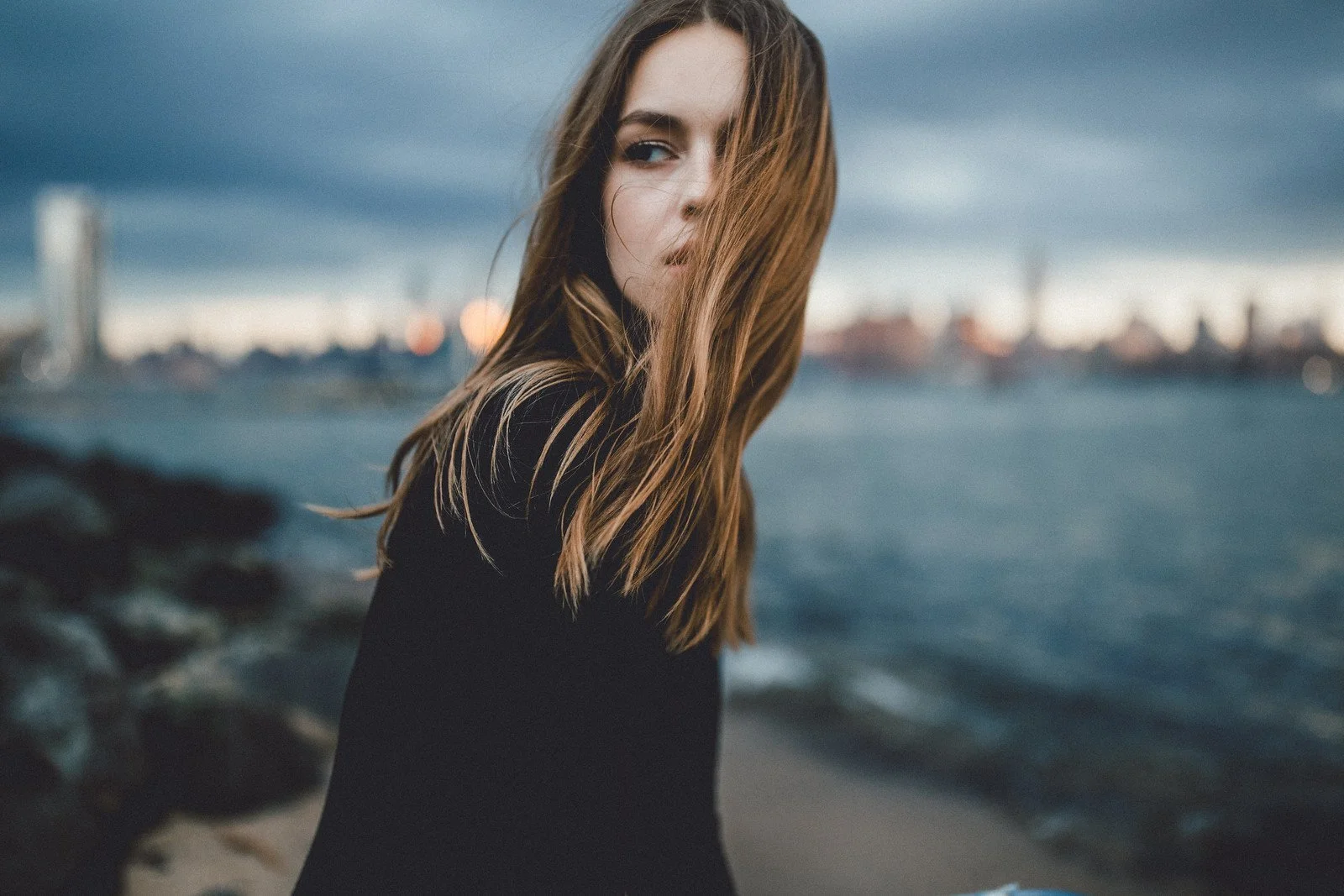 Moody Skyline Model Portrait.