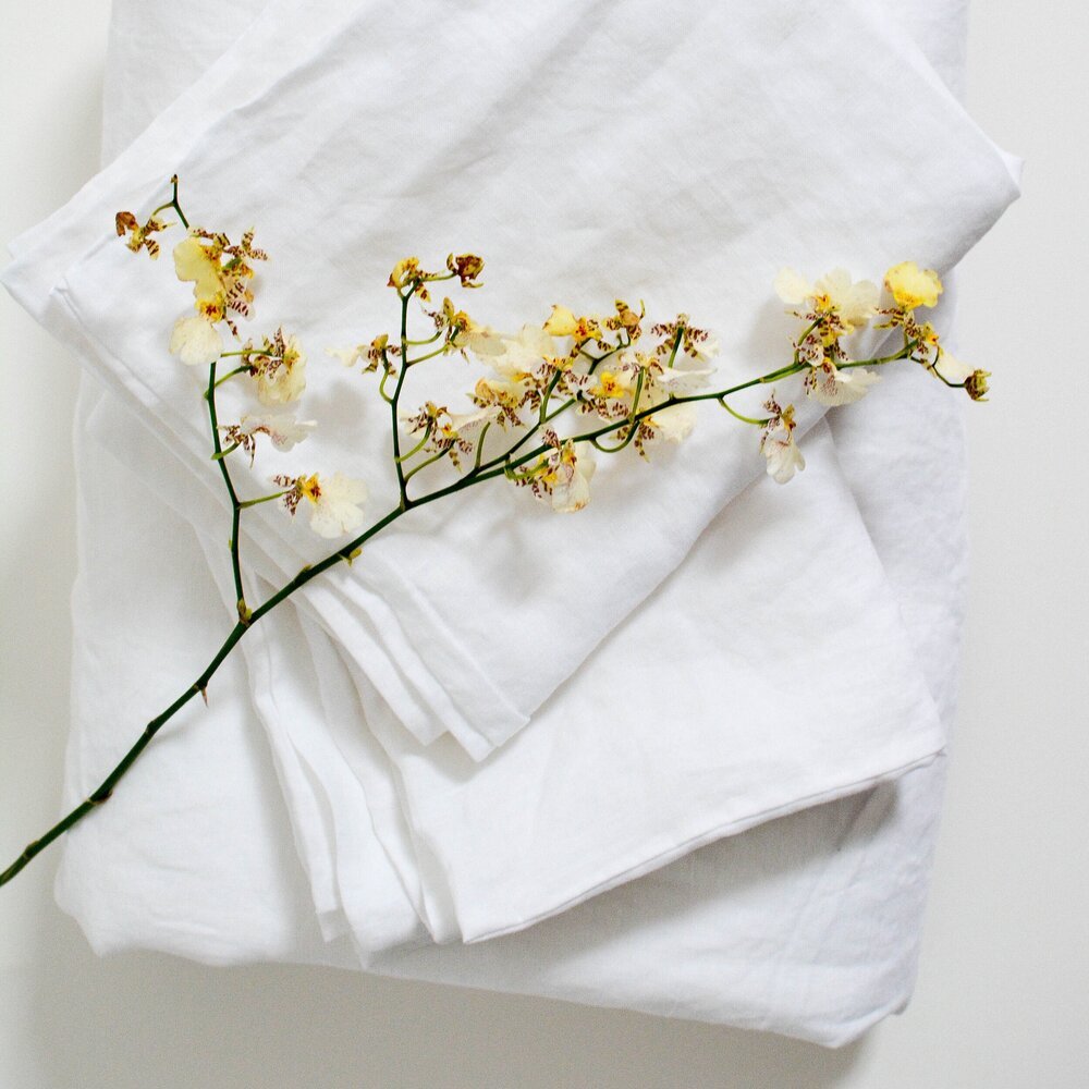 White French Linen Tablecloth | $85ea