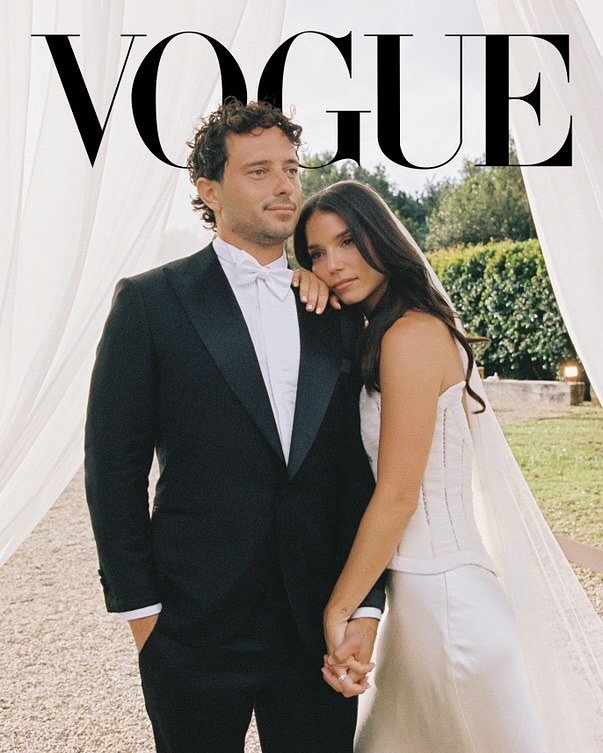 Nikki &amp; Oli in @vogueaustralia 🥂✨

Bride - @nikkiwestcottt 
Groom - @olifrost_ 
Venue - @jai.bohemian &amp; @jaivasicek
Wedding planner, stylist &amp; coordinator - @dujourevents.co 
Wedding Photographer - @kyle.ingram
Photographers - @jamie_.gr