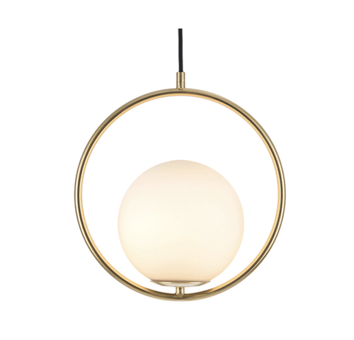 Brass Ring with Frosted Globe $50ea